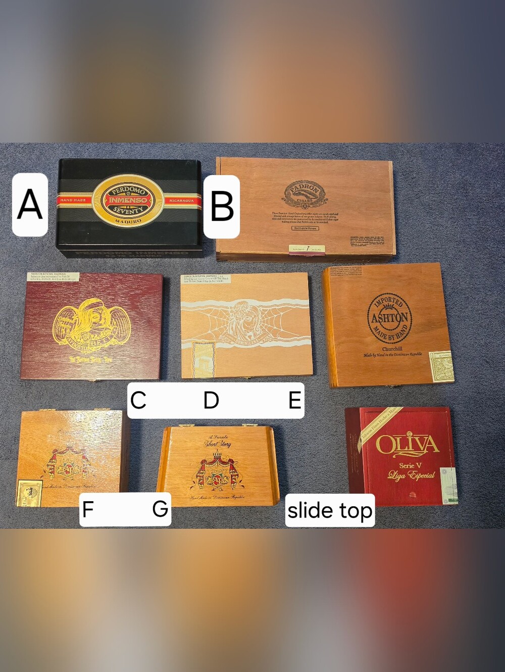 Wooden variety of sizes cigar/storage boxes